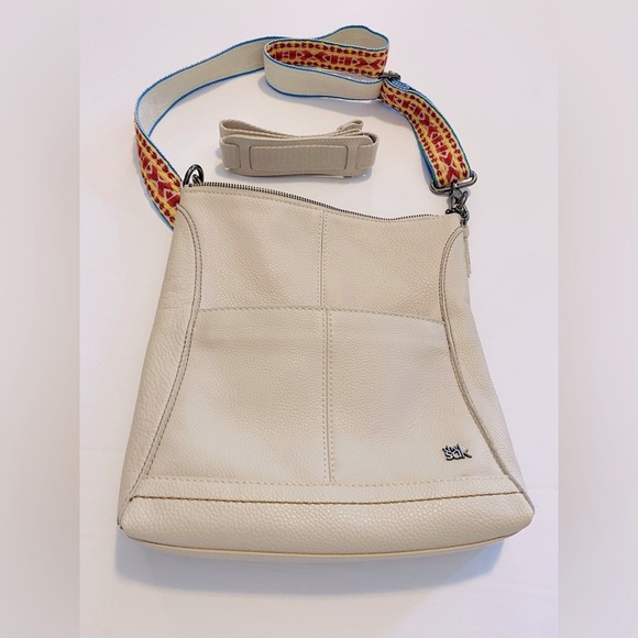 The Sak Handbags - The Sak Cream Leather Crossbody Bag, with Matching Interchangeable Strap